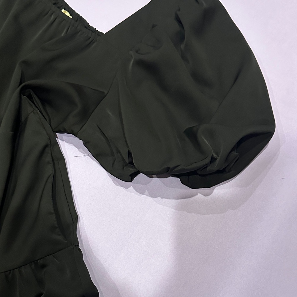 Cute Black Puff Sleeve Dress - Picture 2 of 4